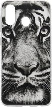 ADEL Siliconen Back Cover Softcase Hoesje voor Samsung Galaxy A40 - Tijger Zwart