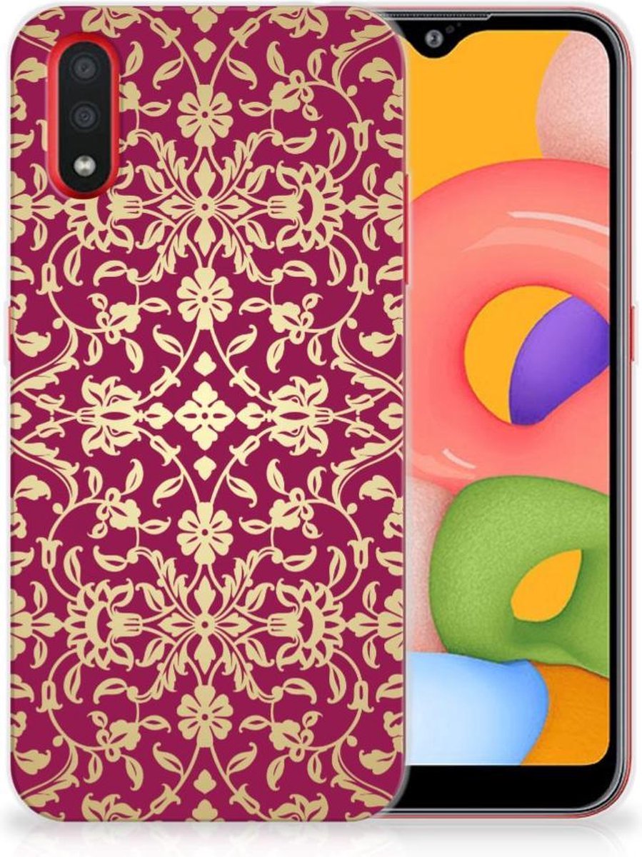 Siliconen Hoesje Samsung Galaxy A01 Barok Pink