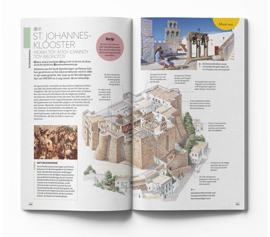 Plattegrond en illustratie van het klooster van St. Johannes.