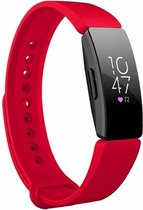 Siliconen Smartwatch bandje - Geschikt voor  Fitbit Inspire  silicone band - rood - Maat: S - Horlogeband / Polsband / Armband