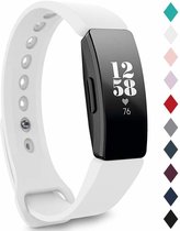 Siliconen Smartwatch bandje - Geschikt voor  Fitbit Inspire  silicone band - wit - Maat: S - Horlogeband / Polsband / Armband