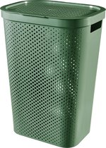 Curver Infinity Dots Recyceld Wasmand met deksel - 60L - Groen