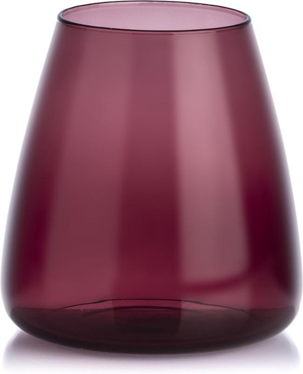 XLBoom DIM vaas Small Paars– Mondgeblazen glazen vaas in kleur – Vaatwasbestendige vaas, design voor in huis – Artistieke woondecoratie van glas