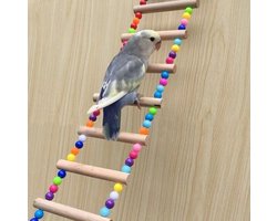 Houten vogel trap - parkieten - kleine papegaaien 37 cm lang