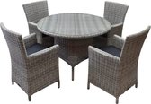 Capri Riccione dining tuinset 110 cm rond 5-delig wit