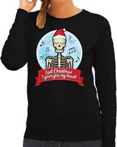 Foute Kersttrui / sweater - Last Christmas I gave you my heart - skelet - zwart voor dames - kerstkleding / kerst outfit XS (34)
