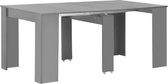 Uitschuifbare Eettafel Grijs hoogglans (Incl LW Klok) - Dineertafel - Eet tafel - Eetkamertafel - Woonkamer tafel