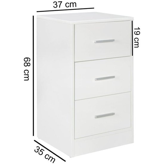 Ddorazi ladekast, ladekast met 3 laden, ladekast voor de slaapkamer, moderne ladekast, 80x40h80