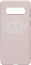 ADEL Siliconen Back Cover Softcase Hoesje Geschikt voor Samsung Galaxy S10 - Queen Roze