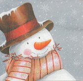Servetten Smiling Snowman 33 x 33 cm
