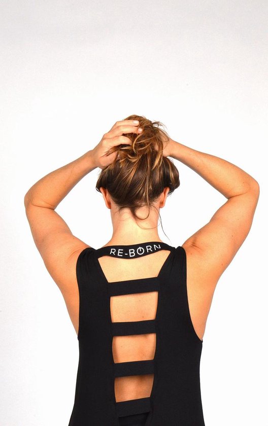 Re-Born Tanktop Elastiek Open Rug Dames - Zwart - Maat XL van Re-Born — afbeelding 4