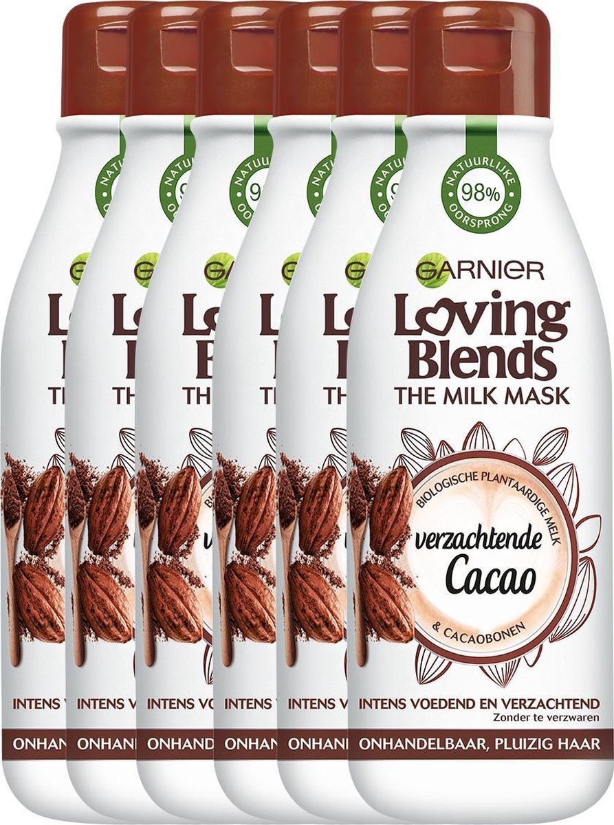 Garnier Ultra Doux Loving Blends Milk Mask Cacao Haarmasker - 6 x 250ml -  Multiverpakking | bol.com