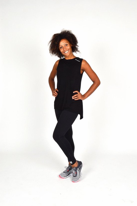 Re-Born - Sportkleding - Sport top mouwloos - Yogatop - Fitness top - Wijdere top - Dames - Zwart - Maat S van Re-Born — afbeelding 3