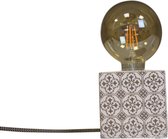 Housevitamin bloklamp / tafellamp - mozaïek goud/wit - 10x10x10cm