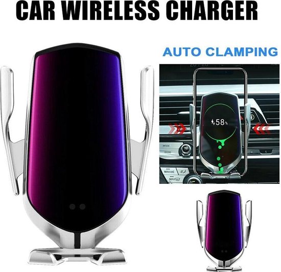 Draadloze Telefoon Auto Oplader | Wireless Car Charger | Fast | 10W | Houder / Carmount / Ventilatierooster / Zwart / Universal Support Qi Devices
