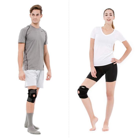 BRACOO KS10 Kniebandage - verstelbare neopreen kniebrace - rechter/linker knie - patella stabilisator opening - zwart