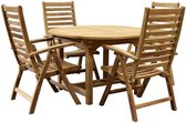 Arona Ovaal uitschuifbare dining tuinset 120-170x120xH76 cm 5-delig teak