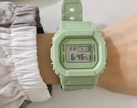Fashion Favorite Digitaal Horloge | Mintgroen | PVC Kunststof | 45 mm |  bol.com