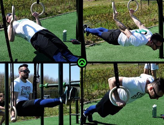 Lifemaxx Houten Turnringen (2 Stuks) – Met 5 Meter Riemen & Stalen Gespen – Voor CrossFit, Calisthenics En Krachttraining – Hout / Zwart
