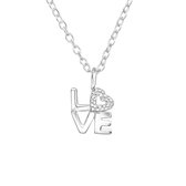 Joy|S - Zilveren Love hanger met ketting Sterling zilver 925 Valentijn