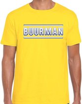 Buurman verkleed t-shirt geel voor heren - buurman carnaval / feest shirt kleding / kostuum M