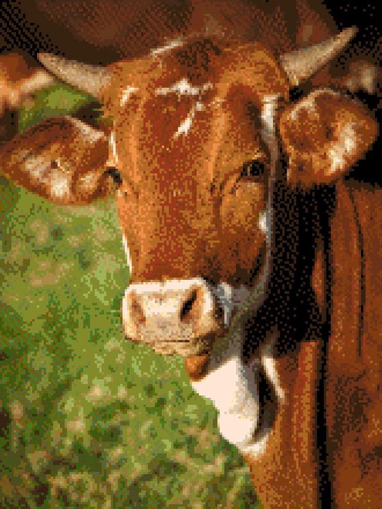 Kit point de croix Vache marron 449A Thea Gouverneur Aida