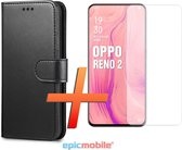 OPPO Reno 2 Hoesje - Book Case - Luxe Portemonnee - 1x Tempered Glass Screenprotector - Epicmobile