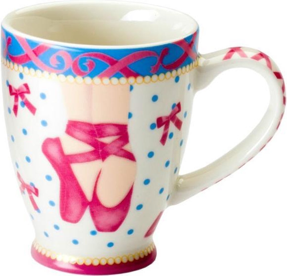 Cupkes - Senseokopjes - Senseokopje - koffiekopje - set van 4 stuks - hoogte 8 cm - pink - blauw - ballet - ballerina