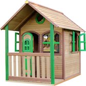 AXI Alex Speelhuis in Bruin/Groen - FSC hout - Houten Speelhuisje voor de tuin / buiten - Tuinhuisje met veranda voor kinderen - 10 jaar garantie