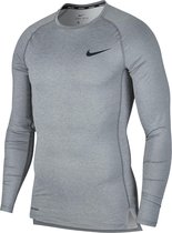 Nike Pro 4 Compressieshirt  Sportshirt - Maat XL  - Mannen - grijs