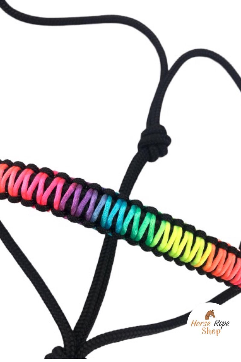 morfine Viva Verward zijn Touwhalster 'Rainbow' zwart maat shet | regenboog kleuren touwproducten touw  | bol.com