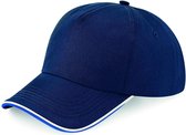 Senvi Puur Katoenen Cap met gekleurde rand - Kleur Blauw/Royal/Wit