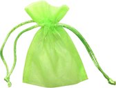 Organza zakjes cadeauverpakking / geschenkverpakking / kado zakje 7,5 x 10cm neon groen