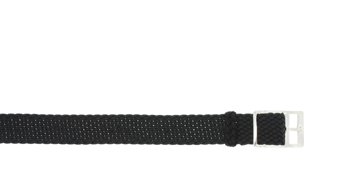 Horlogeband Universeel PRLN.12.Z Onderliggend Nylon-perlon Zwart 12mm