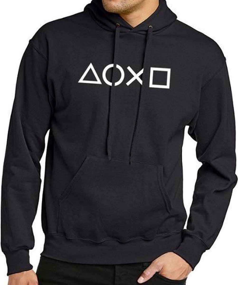 Hoodie sweater | gamer | controller symbols | maat XXL