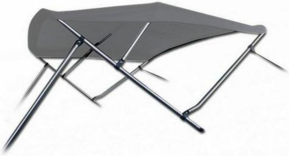 3 Boog Biminitop Zonnetent PREMIUM H117 cm GRIJS Breedte 246-261 cm