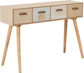 Sidetable Bruin hout (Incl LW 3D klok) / woonkamer tafel/ slaapkamer tafel / salontafel / wandtafel / Decoratietafel