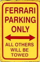 Wandbord - FERRARI parking only -20x30cm-