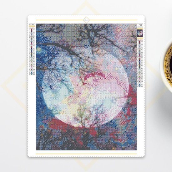 Figured'Art Diamond Painting set Volwassenen 40x50 cm Kleurrijke Abstracte Vos - 5D DIY Art full drill vierkante diamant - Opgerold canvas