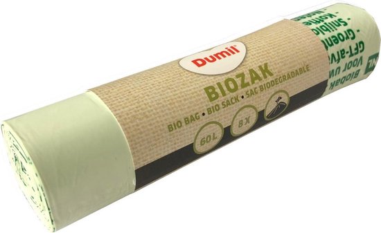 uitzetten Open Slijm Biozakken 60 liter groen 60x80 cm composteerbaar - Rol 8 stuks | bol.com