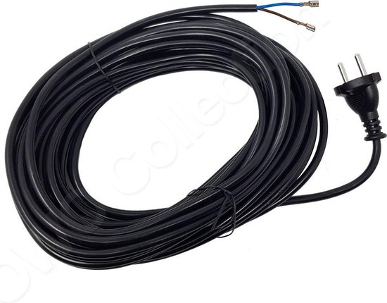 Stroomkabel kabel snoer voor stofzuiger haspel 2x0.75mm2 Universeel 15  meter met... | bol.com