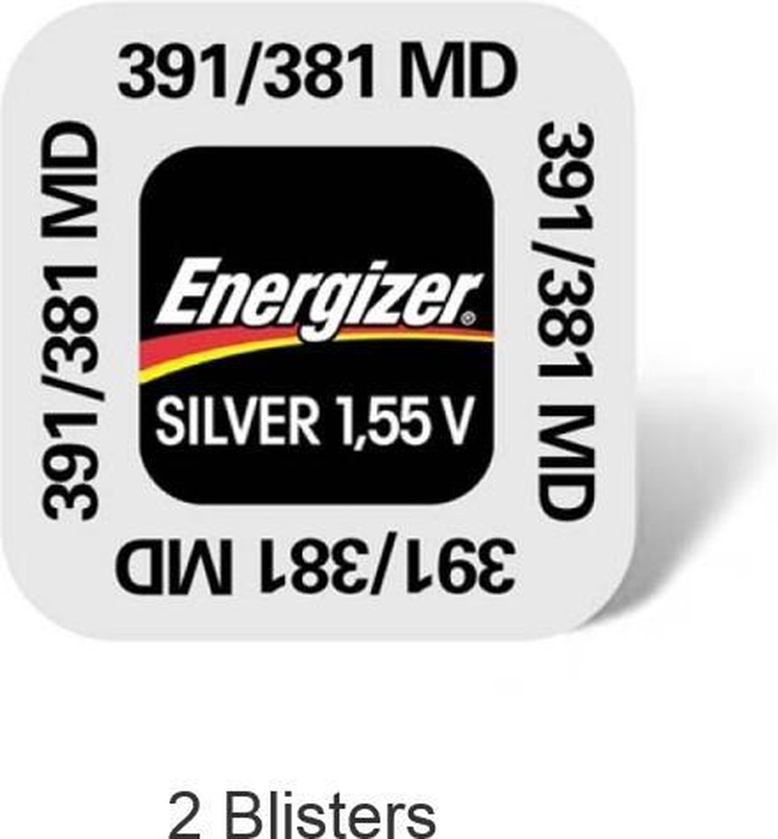 2 stuks (2 blisters a 1 stuk) Energizer 381/391 knoopcel horloge batterij Zilver-oxide (S)