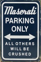 Wandbord - Maserati Parking Only - 20 x 30 cm