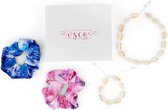 Scrunchies - VSCO girl®-Schelpenketting - Schelpenarmband- Haarelastiek- Enkelbandje - kinderen - cadeau