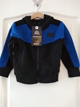 Vest Jim met capuchon blauw zwart 146/152