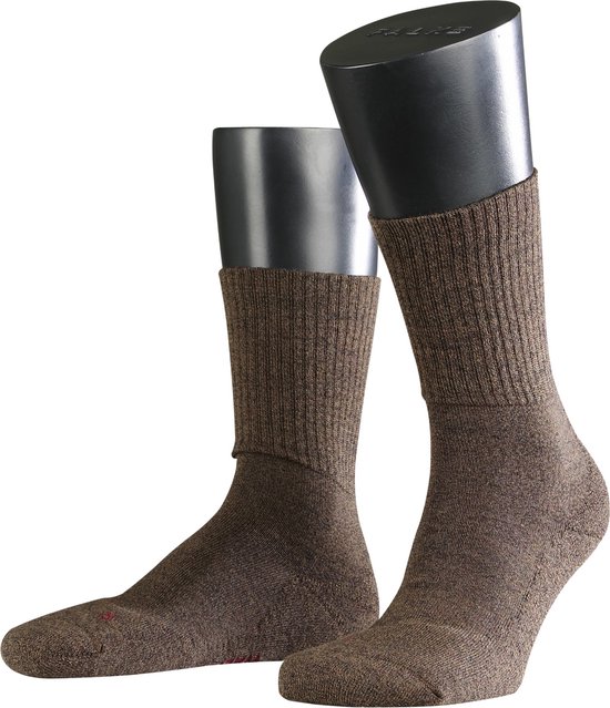 FALKE Walkie Light ademend hoge kwaliteit verwarmend thermo met elastiek warme dikke trekking hoog lang Merinowol Bruin Unisex sokken - Maat 46-48