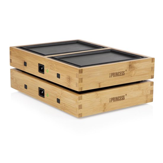 Princess Dinner4all Pure 104040 - Gourmetstel - Teppanyaki - Grill & Bakplaat - 2 meter snoer - 4 personen - Bamboe - Uit te breiden tot 10 personen — afbeelding 5