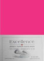 Excellence Jersey Topper Hoeslaken - Eenpersoons - 80/90x200/210 cm - Fuchsia