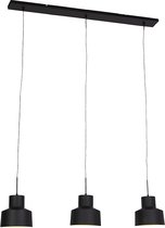 QAZQA chappie - Hanglamp eettafel - 3 lichts - L 1140 mm - Zwart