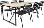 MaximaVida eikenhouten eettafel set Minsk 200 cm - Max XXL stoel